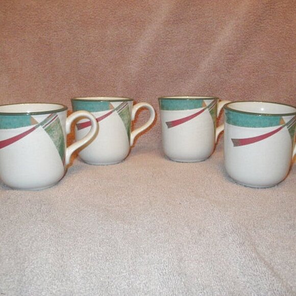 VTG Set Of 4 Noritake NEW WEST Stoneware MUGS Cups 8696 DISCONTINUED Japan LOT - Picture 4 of 8